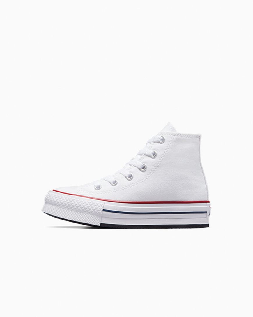 Pantofi Platforma Fete Converse Chuck Taylor All Star Lift Inalti Albi Rosii Inchis Bleumarin | RO HLTJD843